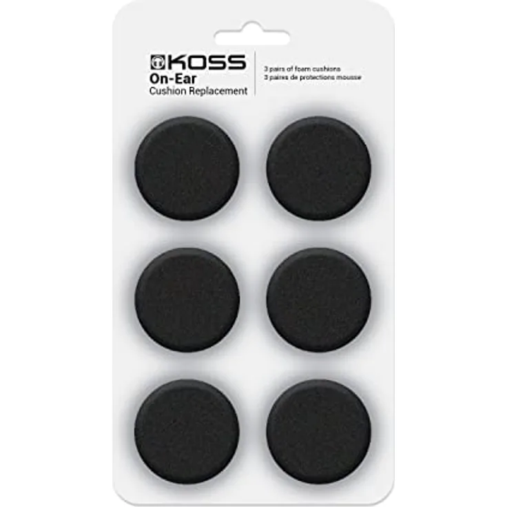 Koss Ohrpolster für PortaPro, Sporta Pro, KSC75 Kopfhörer (6er Pack) - Schwarz