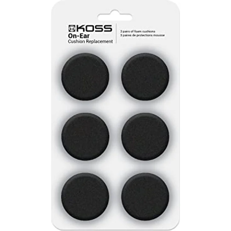 Koss Ohrpolster für PortaPro, Sporta Pro, KSC75 Kopfhörer (6er Pack) - Schwarz