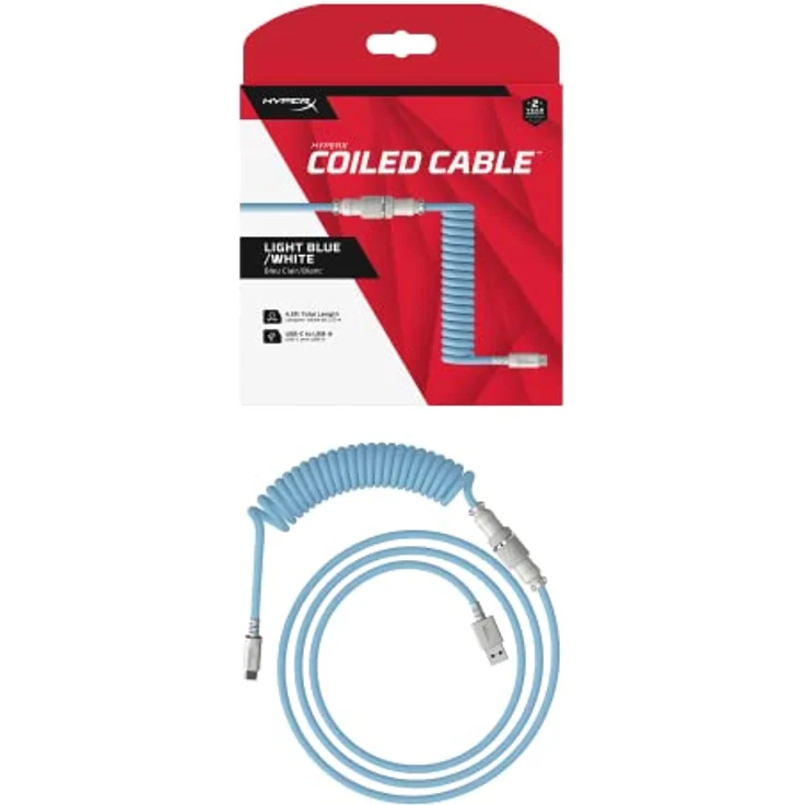 HyperX USBC Coiled Cable, Spiral-Verbindungskabel, USB Typ A & USB-C, 120 cm, in verschiedenen Farben erhältlich – Bild 9