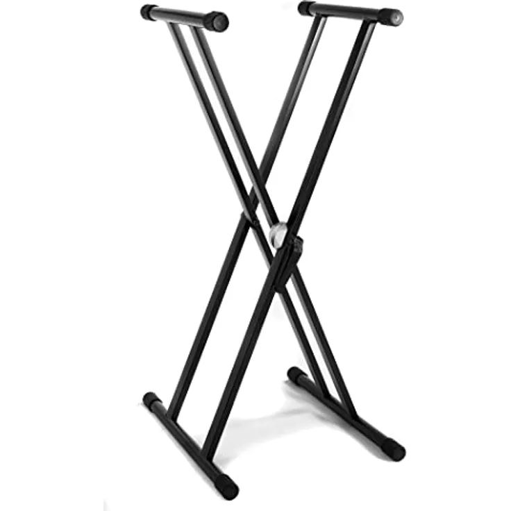 Gewa 900553 Easy Gear System Keyboardständer (Höhe 70 - 100 cm, Tiefe 40 cm, Doppelstrebig) schwarz