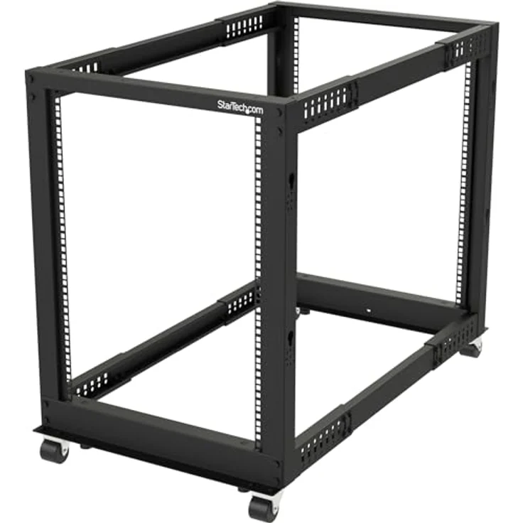 STARTECH.COM 4POSTRACK15U 19-Zoll Serverschrank (15HE, Laborgestell, Tiefenverstellbar 56 bis 102 cm, Tragfähigkeit 544 kg) – Bild 2