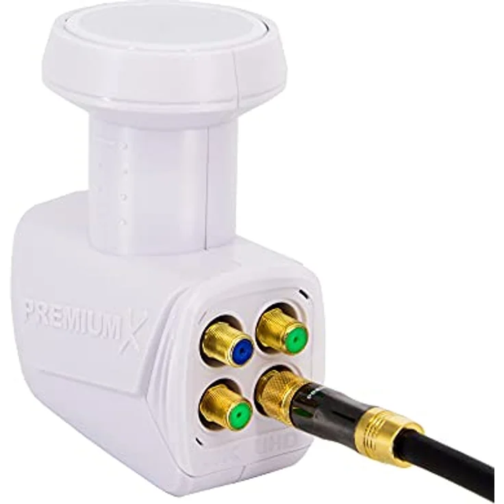 Premium X Quad LNB Digital SAT für 4 Teilnehmer Weiß Quattro Switch 4-Fach Empfangskopf 0,1dB DVB-S2 HDTV 4K Wetterschutz – Bild 4