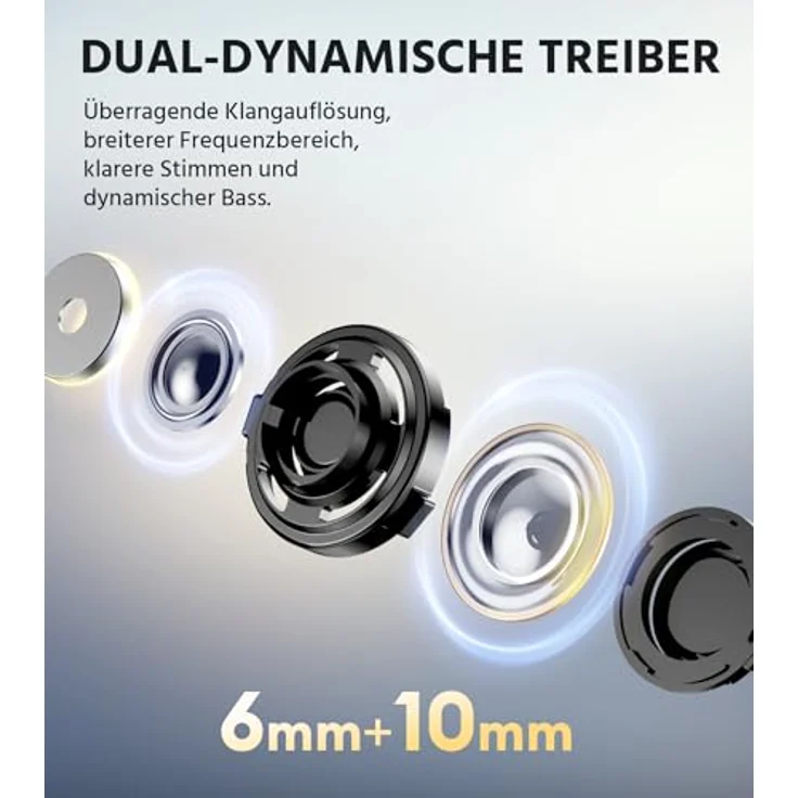 Edifier W260NC Aktive Noise Cancellation Ohrhörer, Hi-Res Audio, 6 Mikrofone, IP54 Wasserdicht, Bluetooth 5.3, Dunkelblau – Bild 4