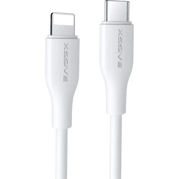 Xssive 20W 2 Meter USB-C zu iPhone Datenkabel, 2.4A Schnell-Ladekabel in Weiß für Synchronisation und Aufladung