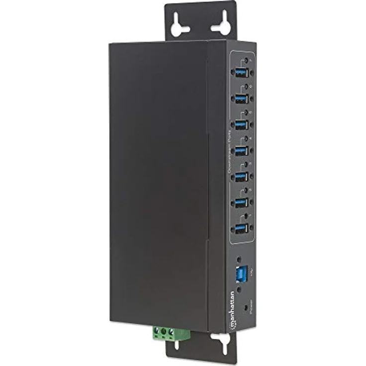 Manhattan 164405 7-Port USB 3.0 Hub für Industrieanwendungen sieben Typ A-Ports Schwarz – Bild 5