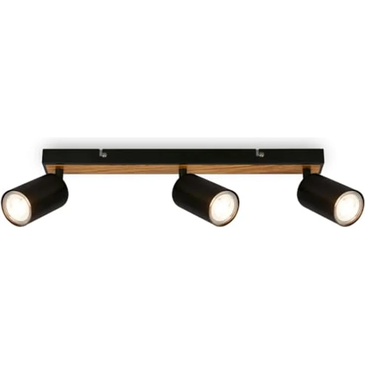 BRILONER - Deckenlampe schwenkbar, GU10 Fassung, max. 9 W, 44 cm, Schwarz-Holz – Bild 1