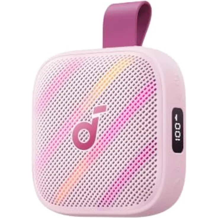 SOUNDCORE BY ANKER Boom Go 3i, Bluetooth Lautsprecher mit 15W Sound, 24h Akkulaufzeit, IP68 Wasser- und Fallschutz, Pink