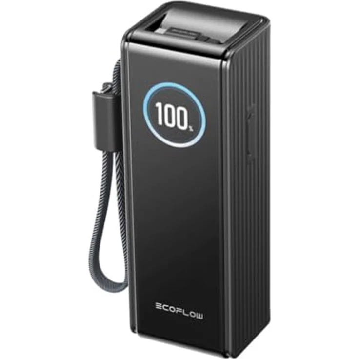 EcoFlow RAPID Powerbank 25.000mAh, 170 W Leistung, mit 2 integrierten USB-C-Kabeln, Schwarz – Bild 2