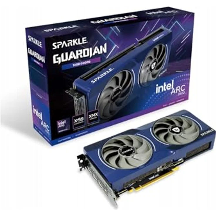 Sparkle Technology SPARKLE VGA SPARKLE Intel ARC B580 12GB GUARDIAN (Battlemage Lineup) (SB580G-12G) Grafikkarte mit Intel Arc B580 und 12GB GDDR6 - Blaue Beleuchtung – Bild 7