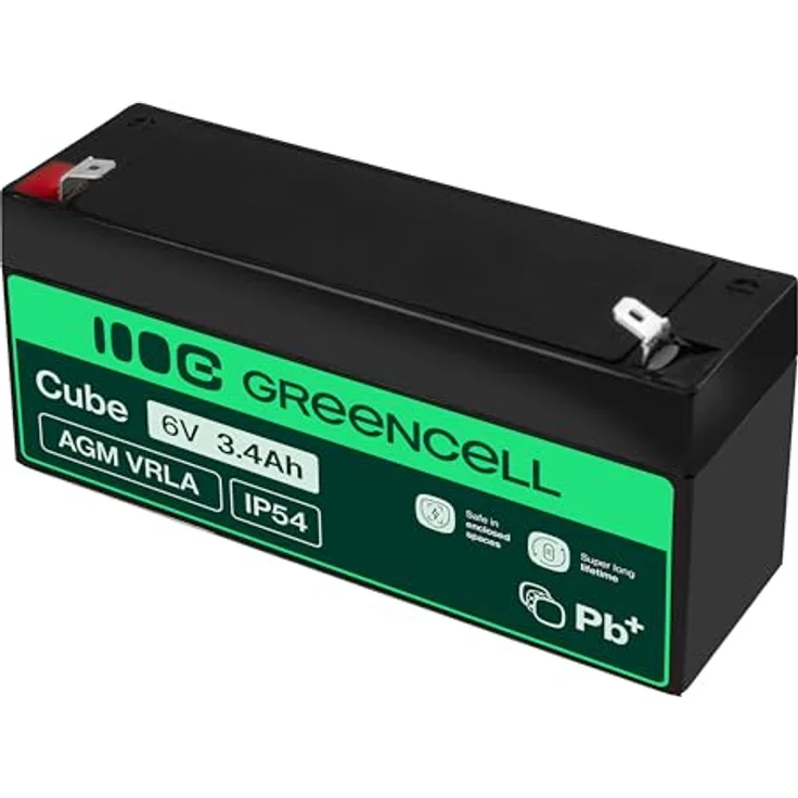Green Cell® AGM 6V 3,4Ah Vlies Batterie, wartungsfreie Bleiakku für Elektro Spielzeug und Notstrom, schwarz – Bild 4