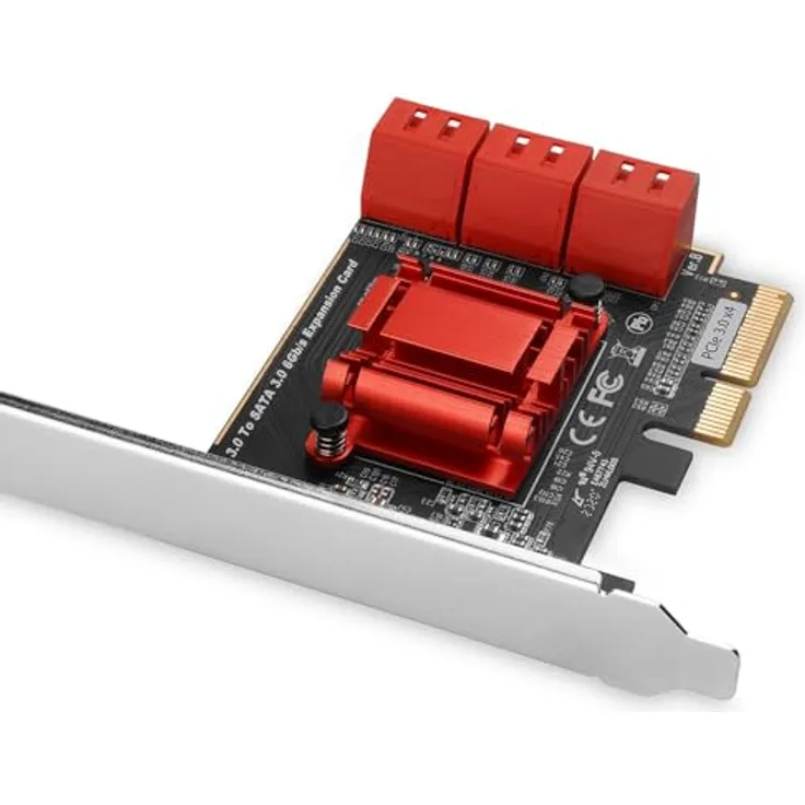 AXAGON PCES-SA6 Netzwerkkarte, Interne SATA Adapter, Marke - AXAGON, Farbe - Schwarz