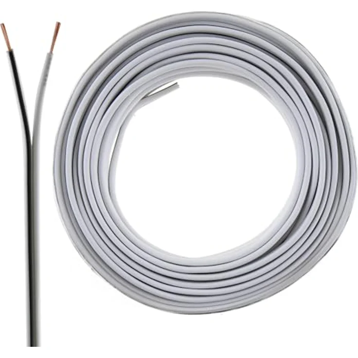 Lautsprecherkabel 2x0,50mm2 - 10m - weiss - CCA - Audiokabel - Boxenkabel – Bild 2