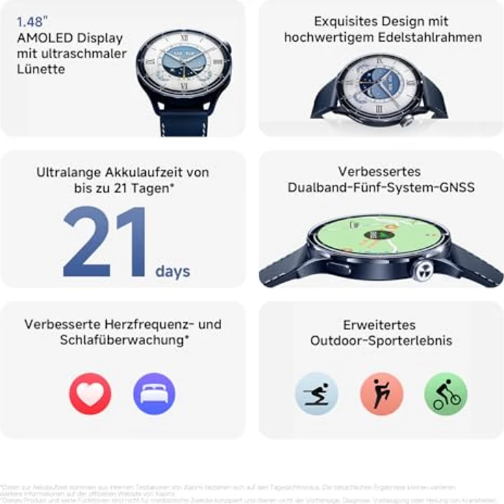 XIAOMI Watch S5 46 Smartwatch, Fluorkautschuk, 140-210 mm, Schwarz – Bild 2
