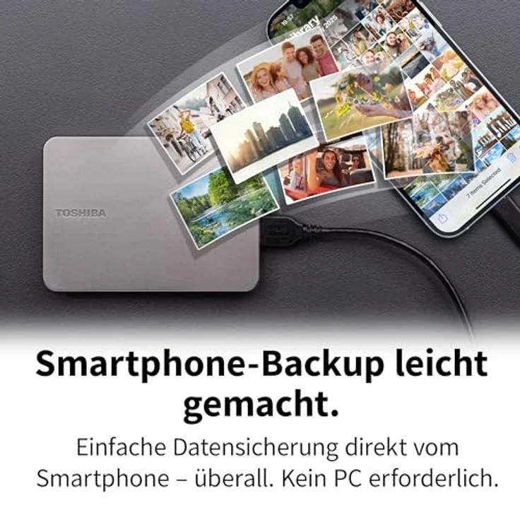Toshiba Canvio Flex 1 TB, externe Festplatte mit USB 3.0, Metallic Blau, tragbar und elegant – Bild 3