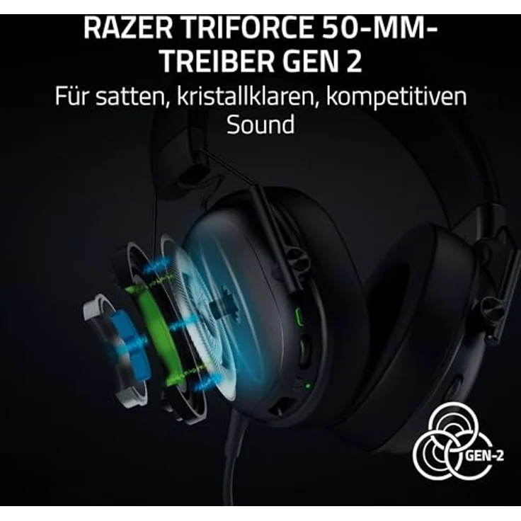 Razer BlackShark V3 X HyperSpeed, kabelloses E-Sport-Headset mit Triforce 50mm Treibern, abnehmbarem Mikrofon, 7.1 Surround Sound, 270g leicht, Wireless 2,4 GHz & Bluetooth, für PC/Mac | Schwarz – Bild 3
