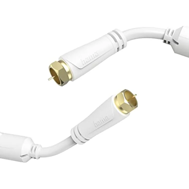 Hama Antennenkabel 1,5 m, F-Stecker auf F-Stecker, Weiß
