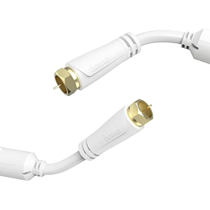 Hama Antennenkabel 1,5 m, F-Stecker auf F-Stecker, Weiß – Bild 1
