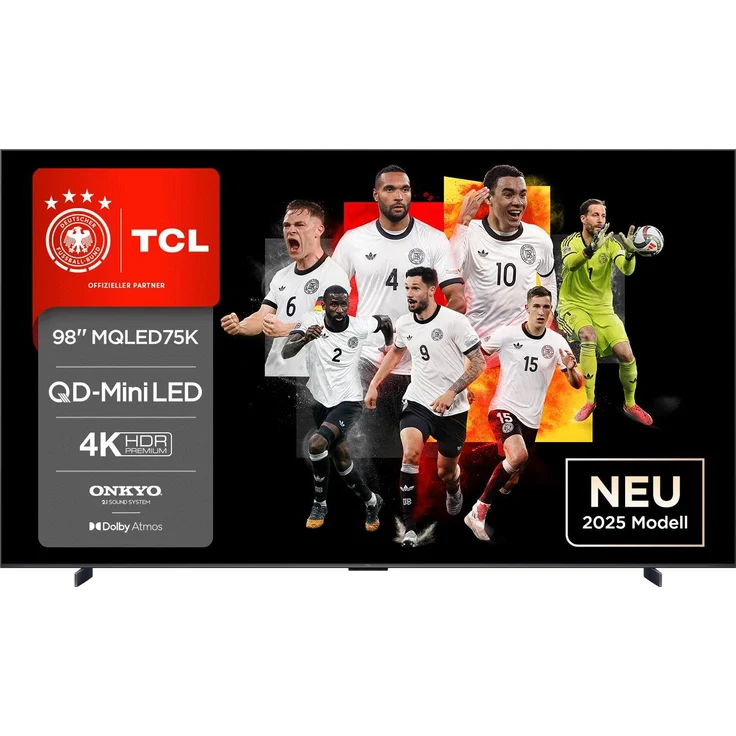 TCL 98MQLED75K, 98 Zoll QLED Mini-LED 4K Smart TV mit 120Hz und Energieeffizienzklasse E