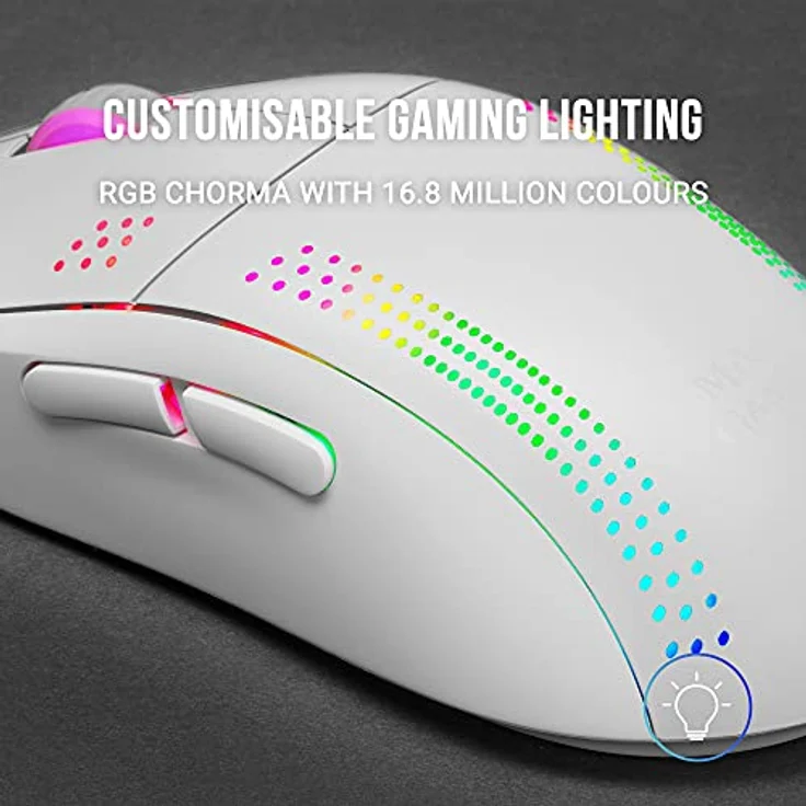 Mars Gaming MMPROW Weiß, Ultra-Leichtgewicht Maus für Beidhänder, RGB Chroma, Optisch 32K DPI – Bild 3
