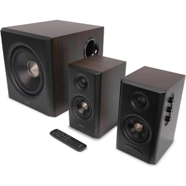 Edifier S355DB 2.1 Lautsprechersystem, 150W RMS mit kabellosem Subwoofer, digitale Signalverarbeitung, Walnuss – Bild 11