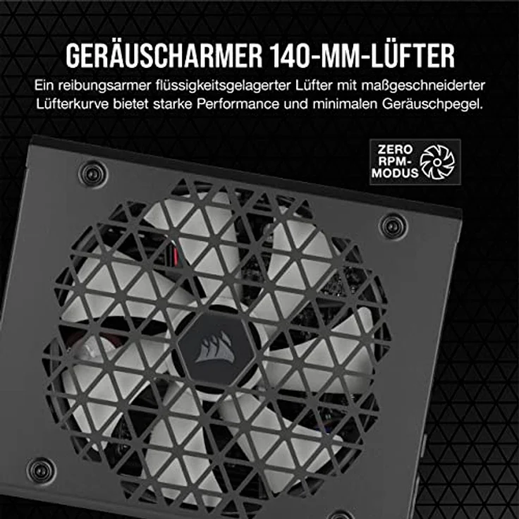 Corsair RM1000x Shift Vollmodulares ATX-Netzteil - Modulare Seitenschnittstelle - ATX 3.0- & PCIe 5.0-kompatibel - Null-Drehzahl-Lüftermodus - 105°C-Kondensatoren - 80 Plus Gold-Effizienz - Schwarz – Bild 5