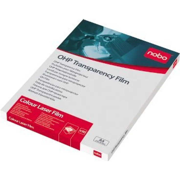 Nobo 33638782 Folie für OHP für Farblaserdrucker, Format: A4, 120 My, mit Spezialbeschichtung, 50 Stück – Bild 2