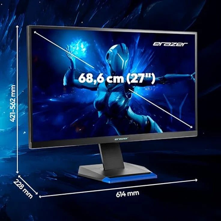 ERAZER Spectator X40 (MD 21727) 68,6 cm (27 Zoll) QHD HDR10 Gaming Monitor (180Hz, 1440p, Adaptive Sync, 16:9, 1ms, HDMI, Display Port) in Schwarz – Bild 5