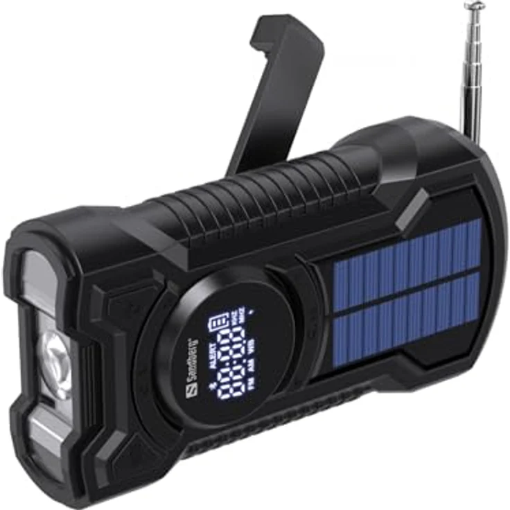 Sandberg Survivor Radio All-in1 5000, Powerbank mit 5000 mAh, Bluetooth-Lautsprecher und Solaraufladung, Schwarz – Bild 1