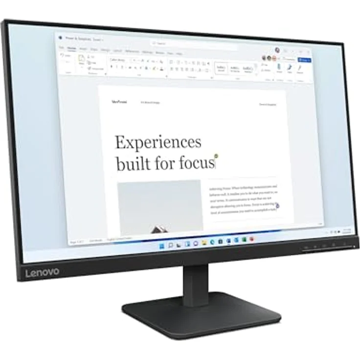 Lenovo L24-4e, 23.8" Full HD WLED Monitor, 1920x1080, 100 Hz, 4ms Reaktionszeit, IPS-Panel, HDMI & VGA, entglare, raven schwarz – Bild 2