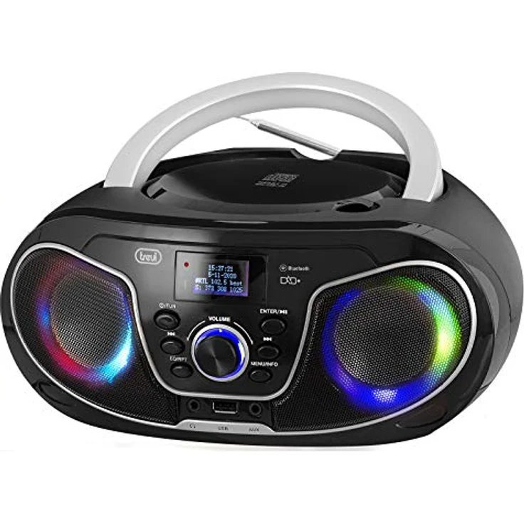 Trevi CMP 588 DAB Tragbares Stereo mit DAB/DAB+ und FM mit RDS, Dot Matrix Display mit hoher Ablesbarkeit, CD, MP3, USB, AUX-IN, Bluetooth, Kopfhörerbuchse - Schwarz – Bild 1