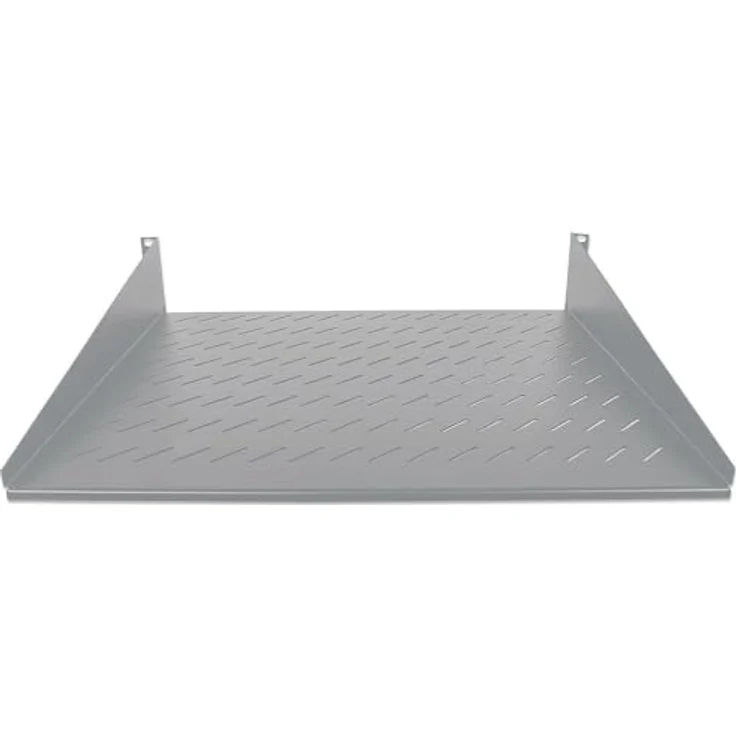 Intellinet 19'' Fachboden zur Frontmontage 2 HE ( Montage an den beiden vorderen Profilschienen ) 400 mm Tiefe perforiert grau 712224 – Bild 5