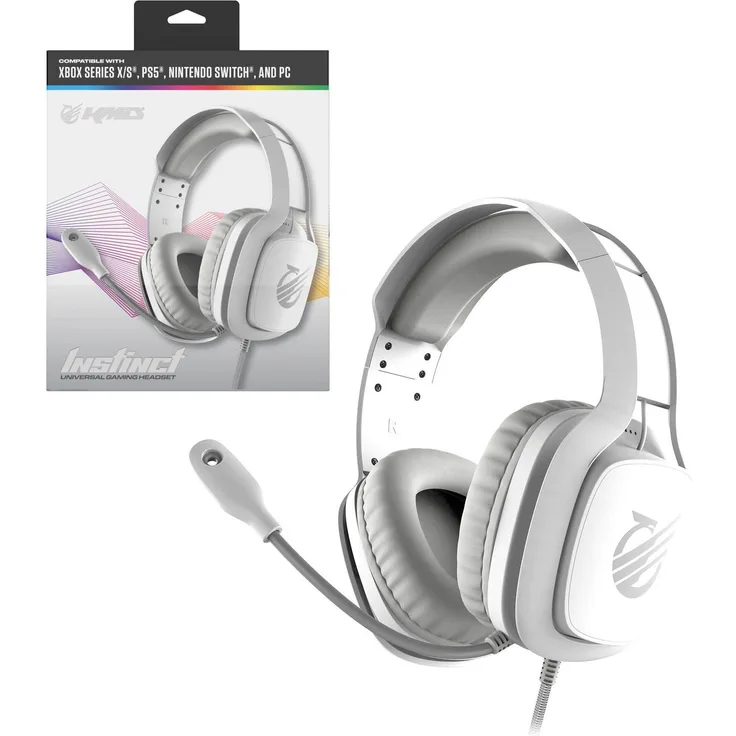 KMD Instinct Universal Headset, kabelgebundenes Gaming Headset in Weiß
