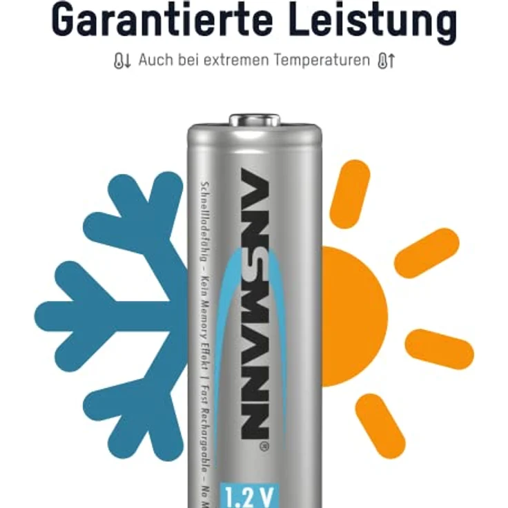 ANSMANN Akku AA Typ 2850mAh NiMH 1,2V - Mignon AA Batterien wiederaufladbar, mit hoher Kapazität ideal für hohen Strombedarf wie Kamera, Foto-Blitz, Taschenlampe, Controller (2 Stück) – Bild 4