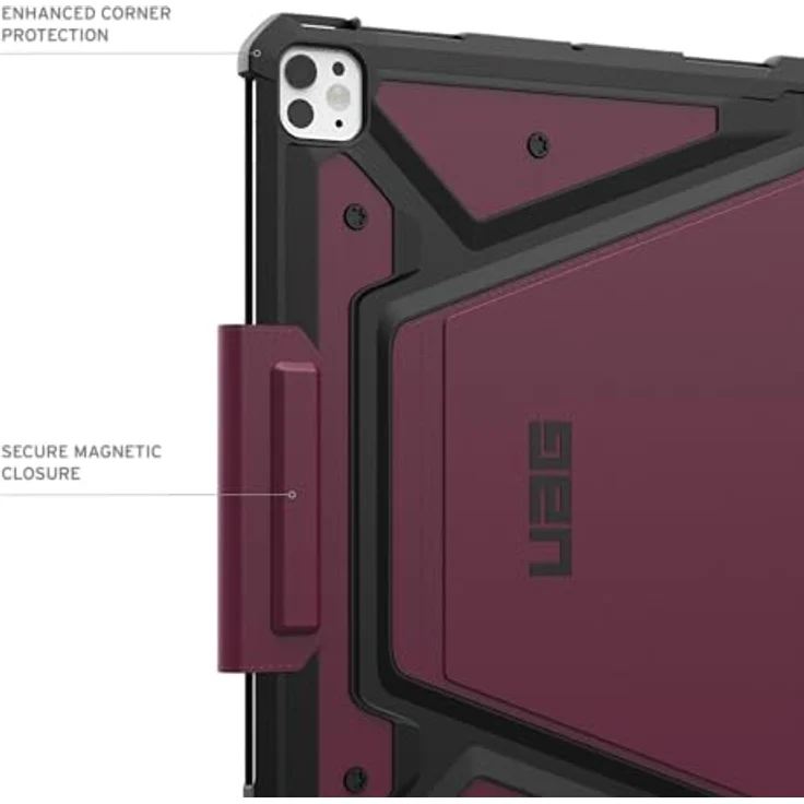 URBAN ARMOR GEAR Metropolis SE Case Apple iPad Pro 13 Hülle (M4 / 2024) bordeaux (Wake/Sleep Funktion, Apple Pencil 2 Stift-Halter, Standfunktion) – Bild 5