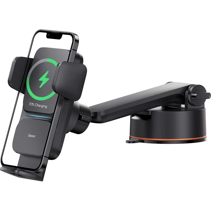 Baseus Electric Car Phone Holder, Smartphone Halterung mit kabellosem Fast Charge, bis 15 W, Schwarz