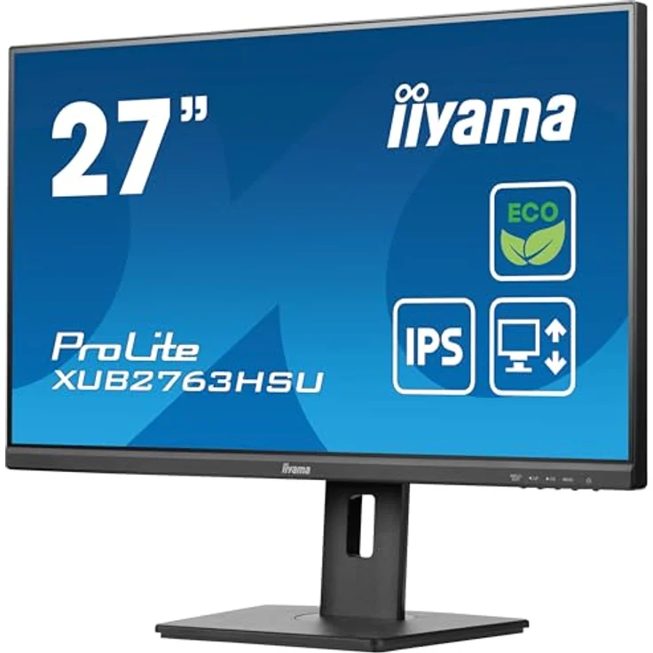iiyama Prolite XUB2763HSU-B1 68,6cm 27" IPS LED-Monitor Full-HD 100Hz HDMI DP USB3.2 Slim-Line Höhenverstellung Pivot FreeSync Energieklasse B schwarz – Bild 4