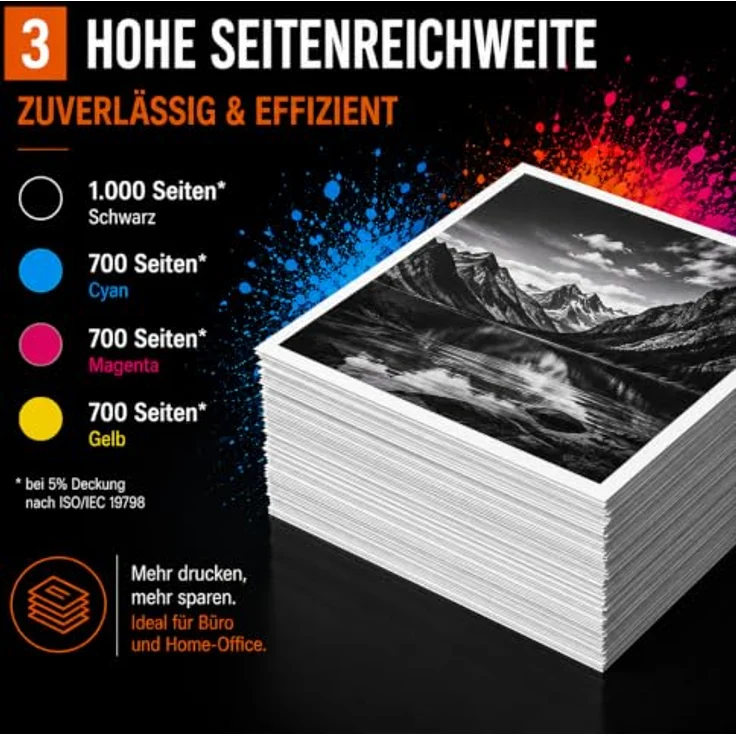 Bubprint 4 Toner kompatibel mit HP 117A, Set in Schwarz, Cyan, Magenta und Gelb - je 1.000 Seiten Schwarz und 700 Seiten pro Farbe – Bild 4