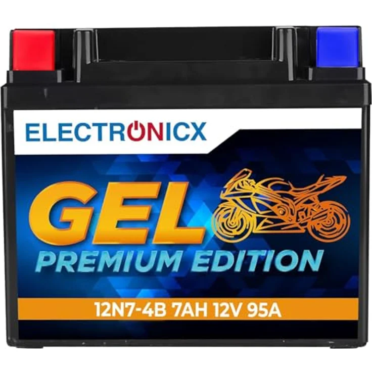 Electronicx Extreme Edition GEL Motorradbatterie 7Ah 12V, wartungsfrei, auslaufsicher, vibrationsfest für Motorrad, Roller und Quad – Bild 1