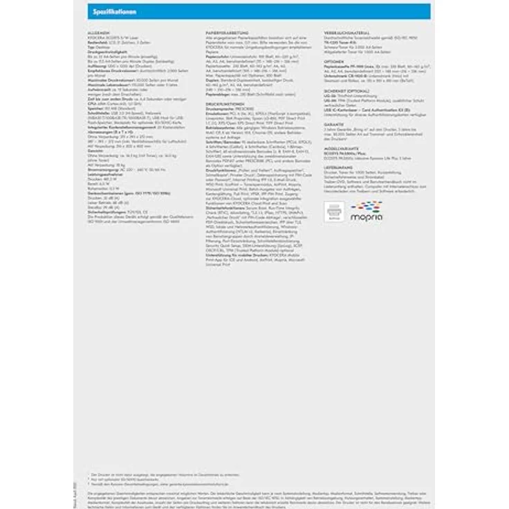 Kyocera ECOSYS PA3500x/Plus, Laserdrucker A4 mit 35 Seiten/Minute, 1200 x 1200 dpi, elegantes Design – Bild 11