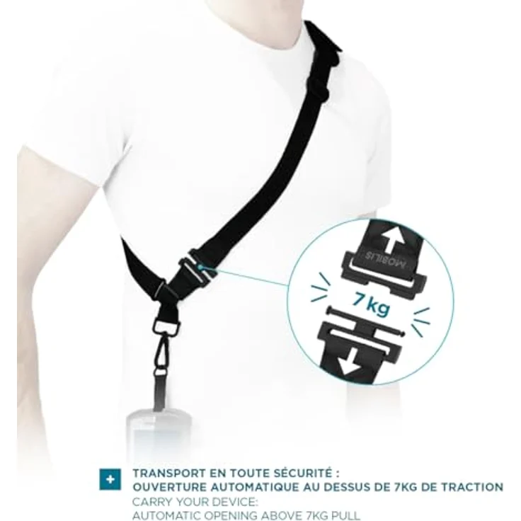 Mobilis Universeller Abnehmbarer Schultergurt, Sicherheitsabwurfsystem, Polyester, schwarz – Bild 5