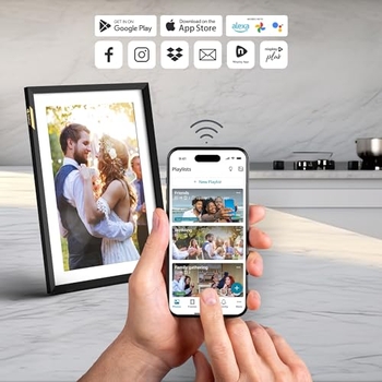 Nixplay 10,1 Zoll Digitaler Bilderrahmen – WLAN Smart Frame Mit Touchscreen, Classic Mat Schwarz