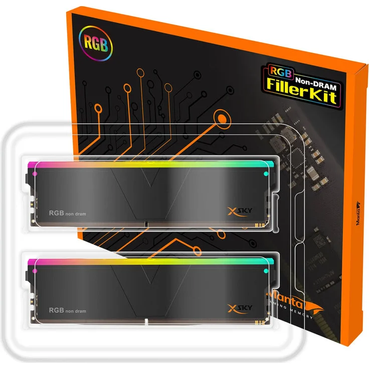 V-Color Manta XSky RGB Filler Kit für DDR5, ARGB Dual-Kit mit 16 individuell steuerbaren LEDs, schwarz