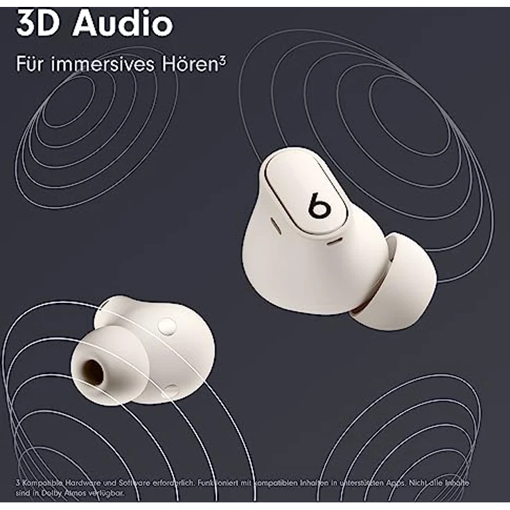 Beats Studio Buds + (2023) – Komplett kabellose Noise Cancelling In-Ear Kopfhörer, verbesserte Apple & Android Kompatibilität, eingebautes Mikrofon, Schweiß-beständige Bluetooth Kopfhörer - Cremeweiß – Bild 5