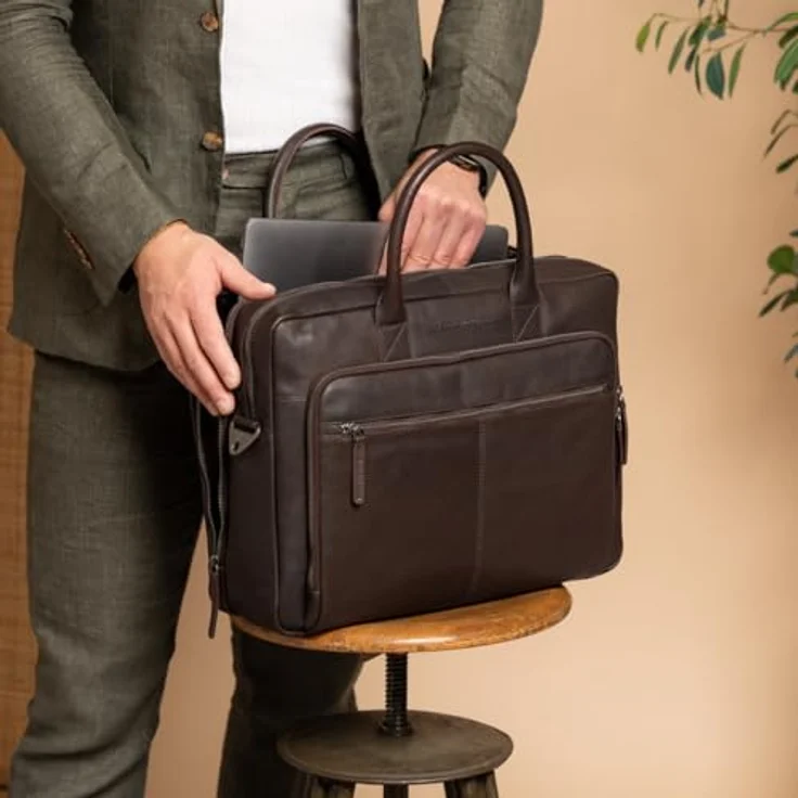 The Chesterfield Brand Tacama, Leder Laptoptasche aus Vollnarbenleder, braun – Bild 2