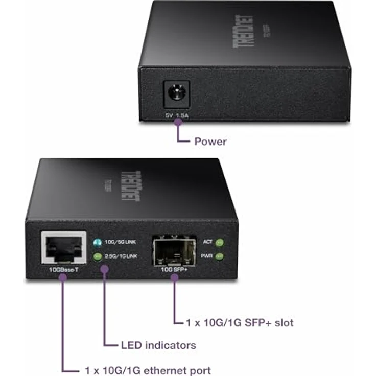 Trendnet 10GBASE-T to SFP+ Fiber Media, Transceiver, Schwarz – Bild 4