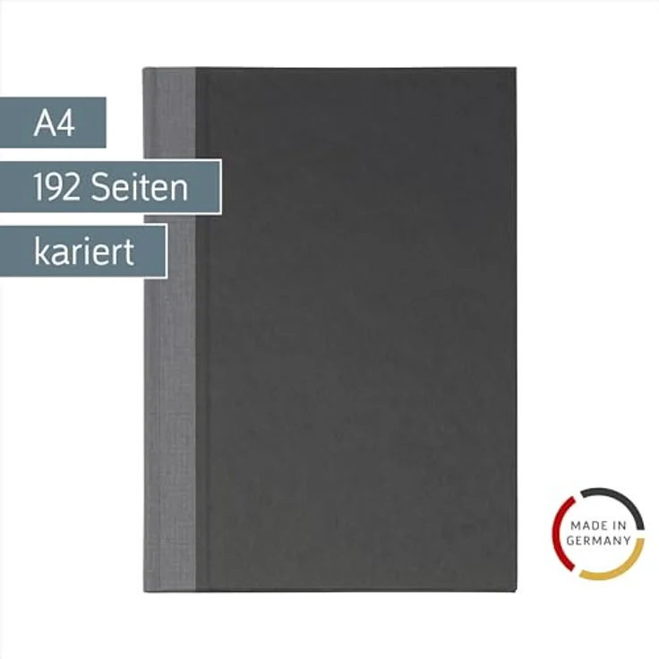 König & Ebhardt Notizbuch EBHARDT Geschäftsbuch DIN A4 kariert, schwarz, Hardcover, 192 Seiten – Bild 2