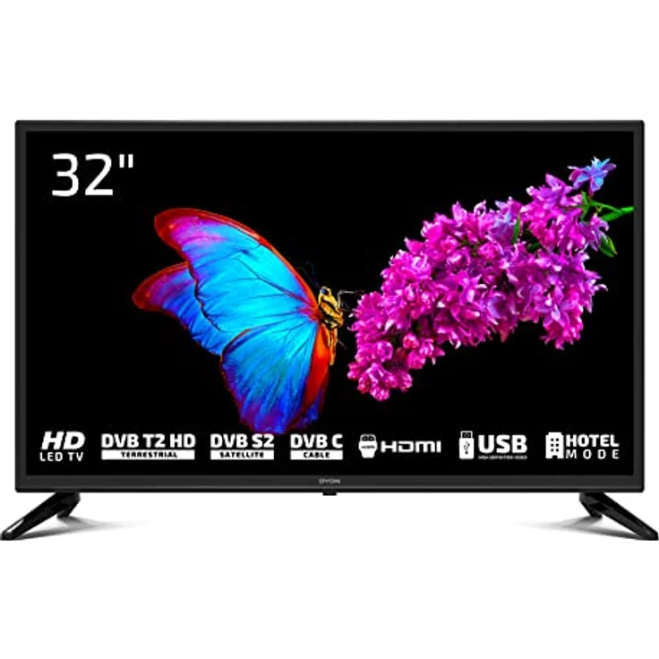 DYON Enter 32 Pro X2 80 cm (32 Zoll) Fernseher (Triple Tuner (DVB-C/-S2/-T2), Hotelmodus, USB-Media Play.) [Modelljahr 2022], Schwarz… – Bild 1