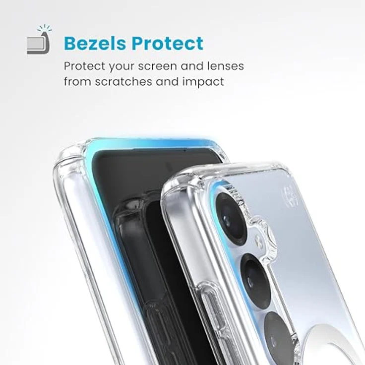 Speck Presidio2 Clear + Magnet für Samsung Galaxy S25/S24, transparente Smartphone-Hülle mit Microban, zertifizierter Fallschutz bis 4m, MagSafe-kompatibel, IMPACTIUM Clear Shock Barrier – Bild 6