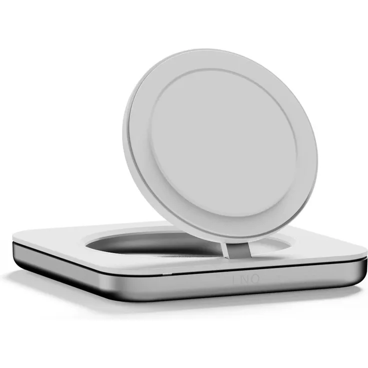 LinQ Dual-Position Nightstand Charger, kabelloses Ladegerät mit 7,5 W, weiß, MagSafe-kompatibel, elegantes dänisches Design