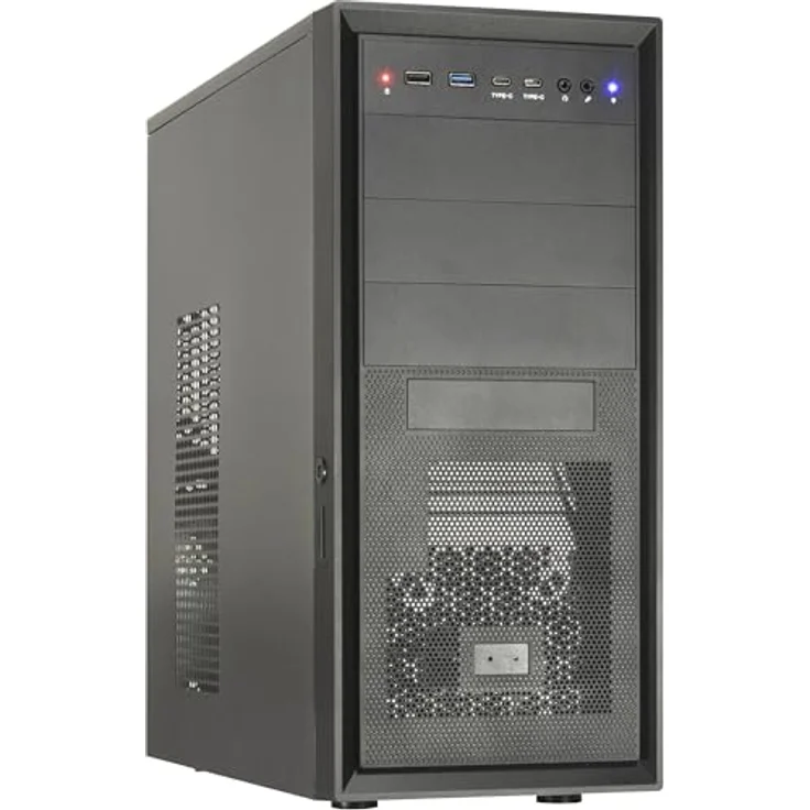 Inter-Tech IT-8862 PLAID ATX-Gehäuse, modernes Design mit USB-C 3.2 Gen2, integrierter Card Reader und Schlüsselschalter – Bild 1